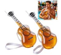 Générique Funny Violin-Shaped Beer Bottle,Unique Guitar Shaped Beer Bottle with Straw and Strap,Large Capacity Transparent Beercup for Music Festivals,Rock Party,Beach Vacations,Holiday Gathering
