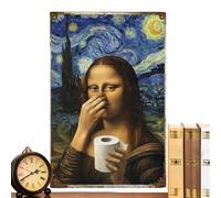 Générique Funny Wall Art, Bathroom Sign Decor, 5.91x7.87 Inches Rustic Retro Panel with Humorous Design, Metal Washroom Decoration, Creative Wall Accent with Bold Style, Home Decor for Bathroom Use