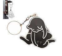 Générique Funny Wiggling Cat Keychain, 3D Interactive Mischief Cat Keychain- Pullable Head and Rotating Cats Eggs Toy Design, Gifts for Cats Lovers and couples lovers (Black)