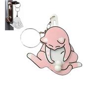 Générique Funny Wiggling Cat Keychain, 3D Interactive Mischief Cat Keychain- Pullable Head and Rotating Cats Eggs Toy Design, Gifts for Cats Lovers and couples lovers (Pink)