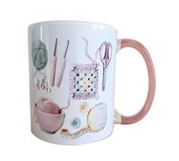 Générique Funny Yarn Lover Mugs For Women 330ml Ceramic Knitting Crocheting Pattern Design Coffee Mug For Crochets Lovers
