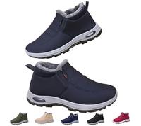 Générique Fur Lined Winter Boots For Women, Comfort Casual Outdoor Warm Snow Boots for Outdoor Cold Weather (Deep Blue,37)