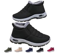 Générique Fur Lined Winter Boots For Women, Comfort Casual Outdoor Warm Snow Boots for Outdoor Cold Weather (Black,41)