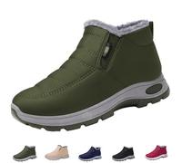 Générique Fur Lined Winter Boots For Women, Comfort Casual Outdoor Warm Snow Boots for Outdoor Cold Weather (Military Green,41)