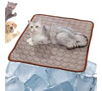 Générique Furry Basics Dog Cooling Mat, Furrybasics Coolingmat, Summer Indoor Pet Cool Pad with Thickened Anti-Scratch Design, Washable Self-Cooling Ice Silk Mat for Dogs Cats (Brown,Large)