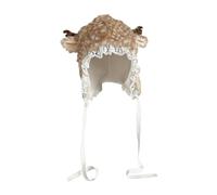 Générique Furry Deer Leg Warmers & Hat | Soft Furry Deers Ear Lace Brim Warm Hat,Oversized Cap Leg Warmers, Cartoon Antler Print Cosplay Costume Prop For Holiday Parties