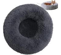 Générique Furry Donut Cat Bed, Washable Comfortable Dog Bed, Round Donut Design, Pet Plush Cozy Non-Slip Bottom Bed for Indoor (40 * 40cm,Dark Gray)