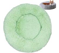 Générique Furry Donut Cat Bed, Washable Comfortable Dog Bed, Round Donut Design, Pet Plush Cozy Non-Slip Bottom Bed for Indoor (40 * 40cm,Green)