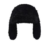 Générique Fuzzy Bunny Hat - Plush Windproof Headgear for Women | Soft 29cm Size, 160g Lightweight Build, Black White Rose Red Colors, Winter Hat for Girls Teens Adults School
