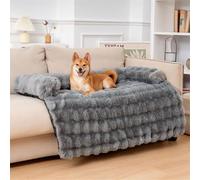 Générique Fuzzy Calming Dog Sofa Bed,Dog Mat for Sofa Protector with Removable Washable Cover,Plush Furniture Protector with Anti-Slip Bottom,Couch Bed for Dogs and Cats