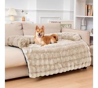 Générique Fuzzy Calming Dog Sofa Bed,Dog Mat for Sofa Protector with Removable Washable Cover,Plush Furniture Protector with Anti-Slip Bottom,Couch Bed for Dogs and Cats