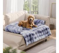 Générique Fuzzy Calming Dog Sofa Bed,Dog Mat for Sofa Protector with Removable Washable Cover,Plush Furniture Protector with Anti-Slip Bottom,Couch Bed for Dogs and Cats