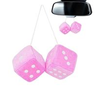 Générique Fuzzy Car Dice Hanging Charm - Plush Rear View Mirror Ornament | Retro Vehicle Interior Decoration Accessory, Soft Pair Auto Cabin Styling for Truck SUV Sedan Van Travel Road Trips