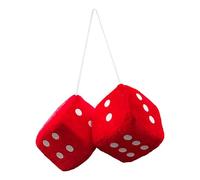 Générique Fuzzy Car Dice Hanging Charm - Plush Rear View Mirror Ornament | Retro Vehicle Interior Decoration Accessory, Soft Pair Auto Cabin Styling for Truck SUV Sedan Van Travel Road Trips