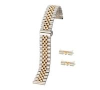 Générique FYXT 12/13/14/16/17/18/19/20/21/22mm Bracelet de montre en acier inoxydable Bracelet de montre interface d'arc creux avec des broches d'outils remplacer(Silver Rose Gold,20mm)