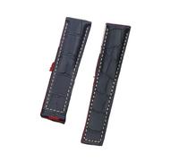 Générique FYXT 20mm 22mm Bracelet en Cuir Véritable Compatible avec TAG for HEUER Bracelet Série Hommes Top Marque Qualité Bande Doux Bracelet Poignet(Blue Brown Line,Without Buckle,20mm)