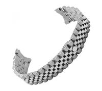Générique FYXT 20mm 316L Acier Inoxydable Jubilé Argent Deux Tons Or Rose Montre-Bracelet Bracelet Bracelet Solide Vis Liens Extrémité Courbée(Silver)