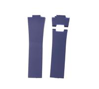 Générique FYXT 25mm * 12mm Noir Marron Bleu Bracelet en Caoutchouc De Silicone Étanche Boucle Pliante Bracelet Compatible avec Le Bracelet De Montre Ulysse Nardin(Blue,Without Buckle)