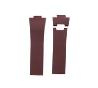 Générique FYXT 25mm * 12mm Noir Marron Bleu Bracelet en Caoutchouc De Silicone Étanche Boucle Pliante Bracelet Compatible avec Le Bracelet De Montre Ulysse Nardin(Brown,with Gold Buckle)