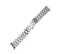 Générique FYXT Bande de surveillance 12 14 15 16 17 18 19 20 21mm 22mm 23mm 24mm montre en acier inoxydable bracelet d'extrémité courbe boucle papillon(Silver,17mm)