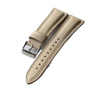 Générique FYXT Bandeau En Tissu Oxford Fait Main Avec Bracelet En Cuir De Vache, Chaîne De Montre For Homme De Style Rétro À Dégagement Rapide 18 19 20 22 Mm(D Silver Buckle,22mm)