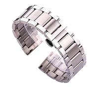Générique FYXT Bracelet de la Bande de Montre 316l en Acier Inoxydable Bleu Argent Femmes Hommes métal watcbands Bracelet Links 18 20 21 22mm 23mm 24mm(Middle Brushed,18mm)
