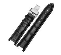 Générique FYXT Bracelet De Montre Concave 18 * 10 Mm 20 12 Compatible Avec Le Cartier PASHA W3108(Black silver buckle,18x10mm)