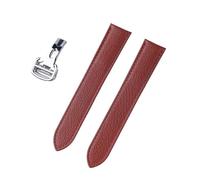 Générique FYXT Bracelet de montre de rechange compatible avec le bracelet de montre en cuir véritable Tank London 17 mm 18 mm 19 mm 20 mm 22(Brick red,22)