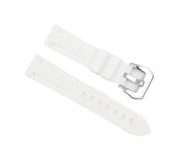 Générique FYXT Bracelet De Montre En Caoutchouc De Silicone Étanche 20 Mm 22 Mm 24 Mm En Acier Inoxydable Avec Boucle Noire Argentée De Remplacement Compatible Avec Panerai(White-silver buckle,24mm)