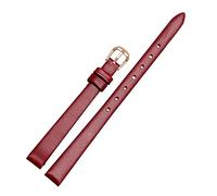 Générique FYXT Bracelet De Montre en Cuir Véritable Mode Féminine Bracelet De Montre Montres-Bracelets Mini Bande 6mm 8mm 10mm 12mm 14mm Petite Taille Bracelet De Montre Rouge(Red- rosd Gold A,6mm)