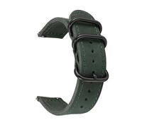 Générique FYXT Crazy Horse - Bracelet En Cuir Véritable For Hommes, Boucle En Acier Inoxydable, Remplacement Rapide, Souple, 18mm, 20mm, 22mm, Bracelet De Montre(Green,18MM_SILVER BUCKLE)