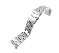 Générique FYXT Curved termine 18mm 20mm 22mm Solide En Acier Inoxydable Bande de montre Bracelet Montre-Bracelet Hommes Remplacement Montre Sangle avec Pins(Silver,20mm)