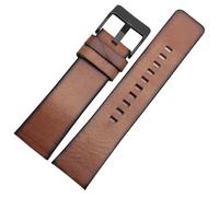 Générique FYXT Qualité authentique rétro en cuir véritable montre en cuir véritable homme apte à DZ4343 DZ4323 DZ7406 Sangle de montre Vintage en cuir italien 22mm 24mm 26mm(Brown-black,26mm)
