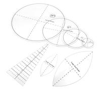 Générique Gabarits de Couture Transparents en Acrylique pour Quilting et Broderie, Forme Cercle et Feuille, 1 Set D'outils de Matelassage pour Couture et Patchwork