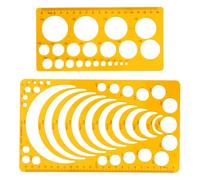 Générique Gabarits de Mesure en Plastique 2pcs pour Trace Cercle, Règle de Dessin Géométrique pour Design D'intérieur et Amélioration de L'efficacité Travail