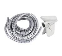 Générique Gaine de Protection Spiralée Flexible 16 Mm Gris 5 Mètres - Organiseur de Câbles pour Bureau et Maison, Rangement Câble Électrique, Protège-câbles et Enrouleur Pratique