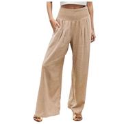 Générique Gaine Short Post Accouchement Taille Haute Jambe Large Palazzo Pantalon pour Femmes smocké Taille élastique Ample Confortable décontracté Pyjama Pantalon Poches Pantalon Ski Bleu