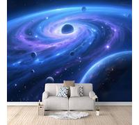 Générique Galaxie Papier Peint panoramique 3D Galaxie Du Rêve Pourpre Papier Peint intissé Poster Geant Mural Moderne Décoration Mural pour Salon Chambre á Coucherr Bureau 300×256cm