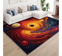 Générique Galaxie Planète Tapis de Salon Lavable 200x300 cm，Lavable Céleste Science-Fiction - Antidérapant et Lavable en Machine - Poils Courts - Douce - pour Salon, Chambre ou Bureau