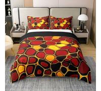 Générique Galets Abstraits Housse de Couette Microfibre Rouge 90x190