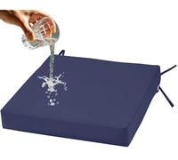 Générique Galette de Chaise Exterieur Imperméables avec Attaches - 40x40/45x45/50x50 Coussin de Siège de Jardin Déhoussable,pour Patio Bureau Cuisine Salle à Manger(Bleu foncé,48x38x8cm)