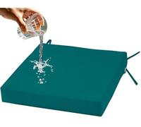 Générique Galette de Chaise Exterieur Imperméables avec Attaches - 40x40/45x45/50x50 Coussin de Siège de Jardin Déhoussable,pour Patio Bureau Cuisine Salle à Manger(Vert foncé,48x38x8cm)