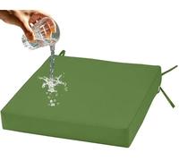 Générique Galette de Chaise Exterieur Imperméables avec Attaches - 40x40/45x45/50x50 Coussin de Siège de Jardin Déhoussable,pour Patio Bureau Cuisine Salle à Manger(Vert Herbe,35x35x5cm)