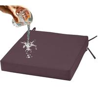 Générique Galette de Chaise Exterieur Imperméables avec Attaches - 40x40/45x45/50x50 Coussin de Siège de Jardin Déhoussable,pour Patio Bureau Cuisine Salle à Manger(Café Noir,47x40x8cm)