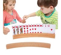 Générique Game | Curved Wooden Hands-Free - 2pcs Game Accessories, Poker Organizer Racks Tray for Kids Adults Seniors, Canasta Pinochle
