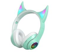 Générique Game Headset Over Ear - 7.68 inch Wireless V5.0 Headphones | Soft Foam Adjustable Headband - Colorful Breathing Light Music Movie Headset with Card and Audio Wire Support.