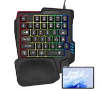 Générique Game Keypad, Mechanical Keyboard, Ergonomic Portable Compact Customizable Single Handed Compatibility Programmable Mechanical Keys for Gamers, 22.5x17.7x3cm, White, Black