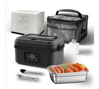 Générique Gamelle Chauffante Batterie, 1l Amovible En Acier Inoxydable, Rechargeable Lunch Box Chauffante Electrique, Chauffage Automatique Pour Voyage, Bureau, Pique-Nique, éCole, Voiture (D)
