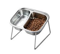 Générique Gamelles Chat Surélevées Plat Surélevé en Acier avec Support | Bol pour Nourriture Animale pour Intérieur Voiture Caisse Cage Maison Vétérinaire Parc Camping Road