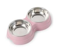 Générique Gamelles Doubles for Animaux de Compagnie, gamelle for Chien en Acier Inoxydable, Abreuvoir for Chat, Petits Accessoires(3pcs-A)